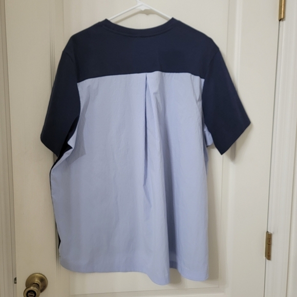 Athleta Size XL Navy Blue & Light Blue Gallery Tee Shirt, Gently Used Condition - Picture 9 of 15